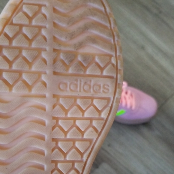 Adidas Women's Pink and Neon Green Sneakers - Picture 6 of 8